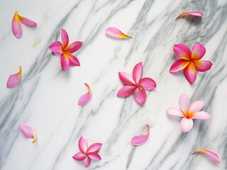 Combination of spa flowers and petals for relaxation