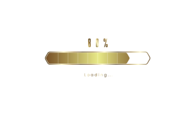80 percent golden Futuristic Progress loading bar. gold Loading bar process of indicators. premium gold downloading.