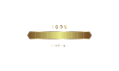 100 percent golden Futuristic Progress loading bar. gold Loading bar process of indicators. premium gold downloading.