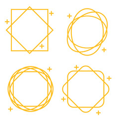 Set of linear frames and borders design for elements, decoration, social media, post. Abstract vector illustration