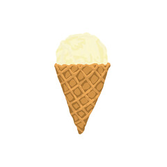 手描きのバニラアイスクリームのイラスト