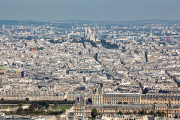Fototapeta premium Aerial view of Paris, September 2021. France