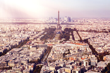 Aerial view of Paris, September 2021. France