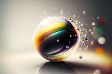 Illustration of a vibrantly blurred spherical ball. Generative AI