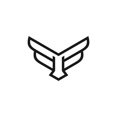 modern wings logo design vector sign