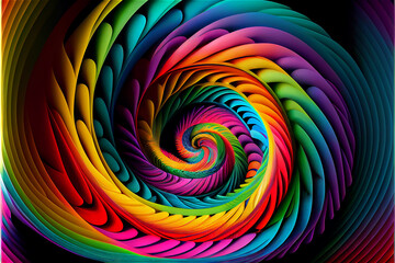 Hypnotic multicolored spiral ideal for backgrounds