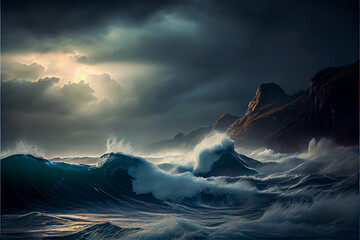 storm, sea, ocean, gale, stormy, wave,