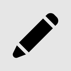 Pencil icon in solid style about user interface, use for website mobile app presentation