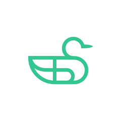 duck monoline logo design