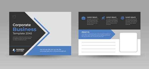 Bundle of Corporate Business Postcard Template Design, Simple and Clean Modern Minimal Postcard Template, Business Postcard Layout.