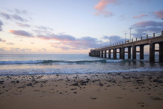 Pier in Porto Santo isle in the morning.