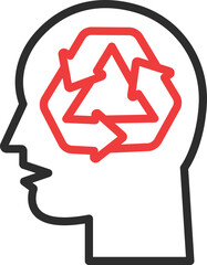 Mind recycle Vector Icon
