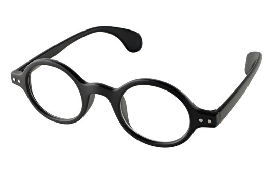 Black round eyeglasses