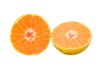 tangerine or mandarin fruit with leaves isolated transparent png