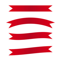 Red Ribbon Design on white background. vector illustration