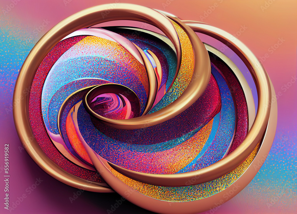 Poster wonderful abstract colourful swirl golden ratio background. starburst dynamic wave.