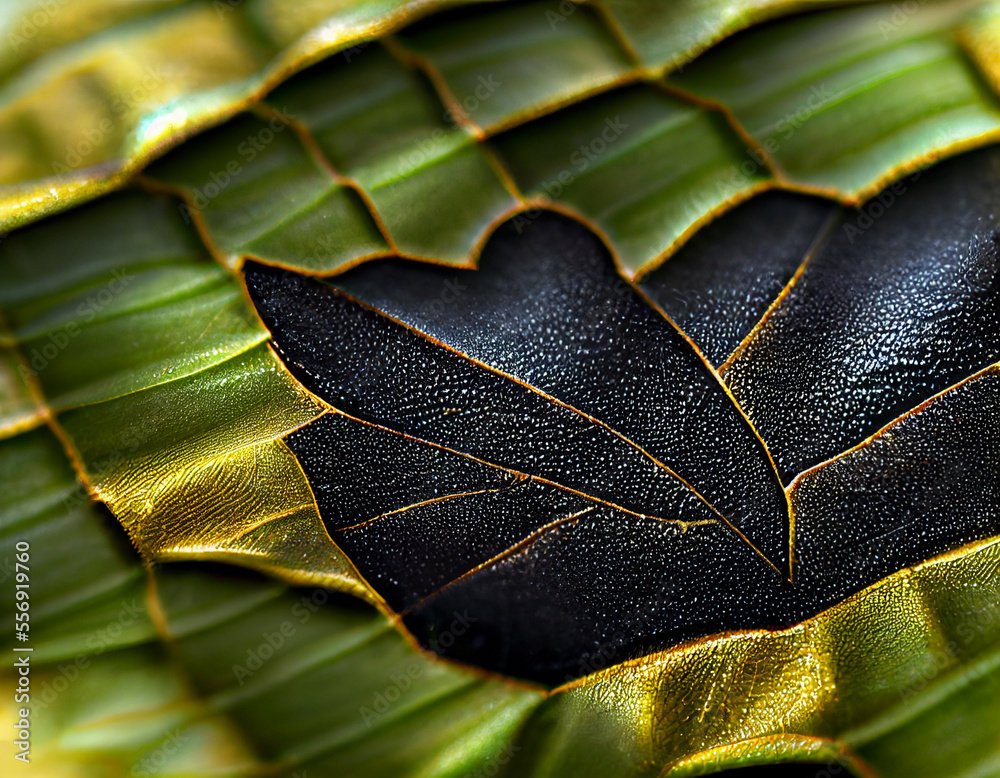 Poster close up beautiful abstract leaf in light. minimalism modern style concept. dark background pattern 