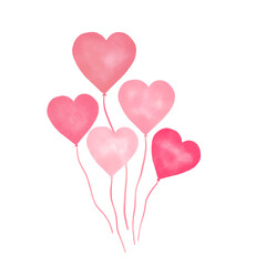 Obraz na płótnie Canvas Pink Balloons. Valentine Day. Valentine Balloon Heart. Valentine symbol.