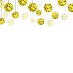 golden disco ball on white transparent background for wallpaper and background 