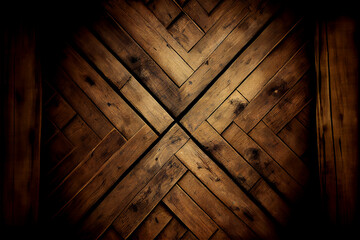 Old distressed, scratched and weathered parquet floor ideal for textures and backgrounds