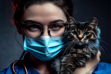doctor with cat