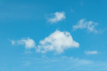 pattern of blue sky with soft stripes of clouds