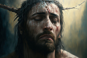a depiction of Jesus Christ's suffering. Generative AI