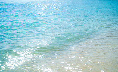 Obraz premium Phi Phi, Maya beach with blue turquoise seawater, Phuket island in summer season during travel holidays vacation trip. Andaman ocean, Thailand. Tourist attraction with blue cloud sky.