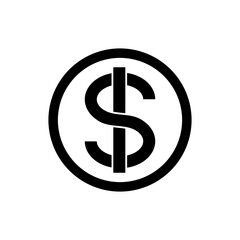 Dollar logo black and white illustration