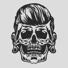 set of skull illustration with stunning detail. vector skull clip art easy to use. black and white skull logo. Trending Skull Bundles 