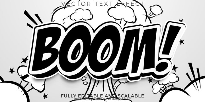 Boom text effect, editable comic and comic book text style.
