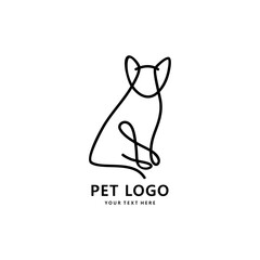 Body line Pet Logo Design. Body outline Pet Logo Template. Modern design. Flat logo. Vector illustration