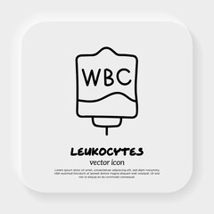 Blood bag with plasma. Doodle thin line icon. Blood donation. Blood type. Vector illustration.