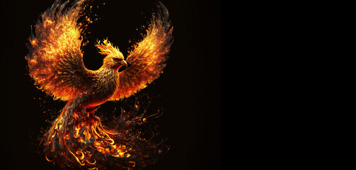 Generative AI illustration of phoenix firebird - 556929516