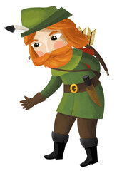cartoon scene with king or prince archer illustration