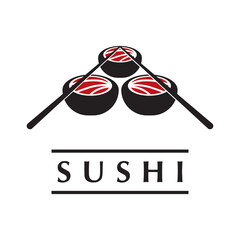 sushi logo vector with slogan template