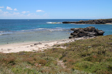 indian ocean at mable cove rottnest island in australia