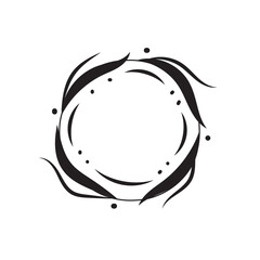 Artistic floral round frame flat design art decoration vector illustration.