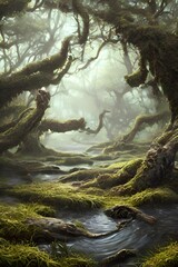 Fantasy forest landscape