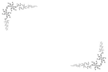 Rectangle of frame border vector. Design decorative corner of lines black on white background. Design print for illustration, card, certificate, background. Set 48