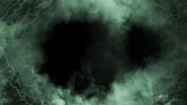 scary green clouds tunnel frame for content in slo-mo - illness concept - loop video
