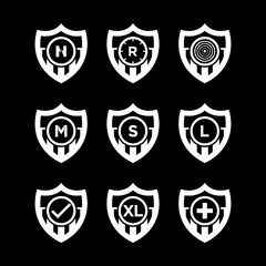 set of shield icons