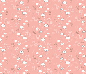 レトロな北欧風花柄