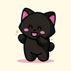cute black cat is doing adorable pose