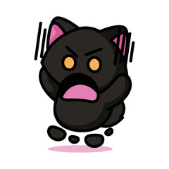 cute black cat is doing adorable pose