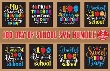 100 day of school svg t shirt design bundle