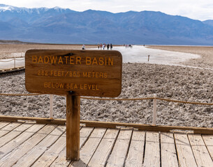 Badwater Basin in Death Valley, California. 282 feet bellow sea level.