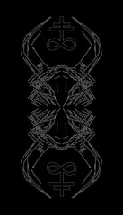 Tarot card back design. The Leviathan Cross. Reverse side