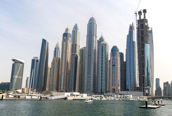 Fototapeta na wymiar the skyline of Dubai from the sea