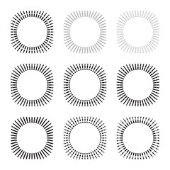 Fototapeta premium Vintage Sunburst, Black and White Sun Vector Icon, Bursting Sun Rays, Star Pictograph, Speed Lines